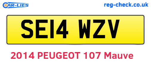 SE14WZV are the vehicle registration plates.