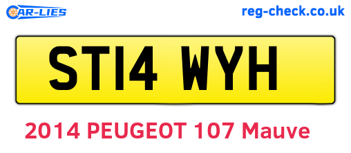 ST14WYH are the vehicle registration plates.