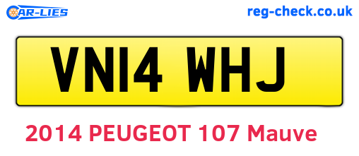 VN14WHJ are the vehicle registration plates.