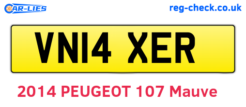 VN14XER are the vehicle registration plates.