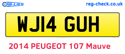WJ14GUH are the vehicle registration plates.