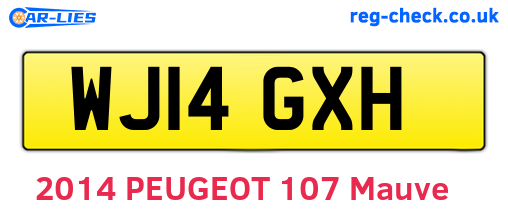 WJ14GXH are the vehicle registration plates.