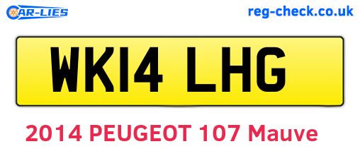 WK14LHG are the vehicle registration plates.