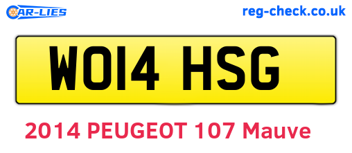 WO14HSG are the vehicle registration plates.