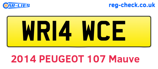 WR14WCE are the vehicle registration plates.