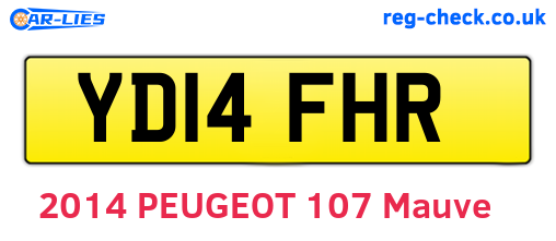 YD14FHR are the vehicle registration plates.