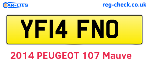 YF14FNO are the vehicle registration plates.