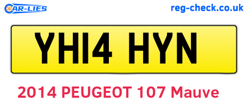 YH14HYN are the vehicle registration plates.
