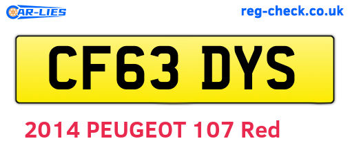 CF63DYS are the vehicle registration plates.