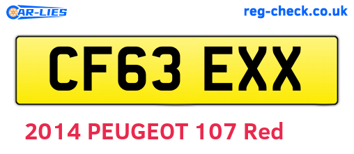 CF63EXX are the vehicle registration plates.