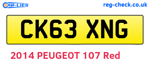 CK63XNG are the vehicle registration plates.