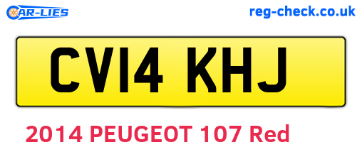 CV14KHJ are the vehicle registration plates.