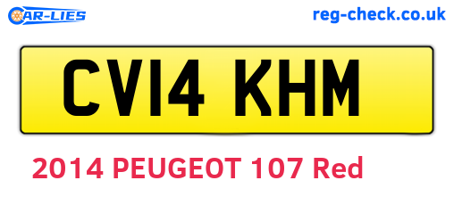 CV14KHM are the vehicle registration plates.