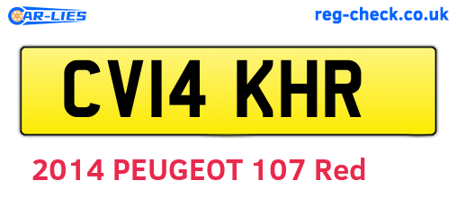 CV14KHR are the vehicle registration plates.