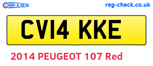 CV14KKE are the vehicle registration plates.