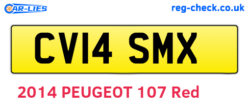 CV14SMX are the vehicle registration plates.