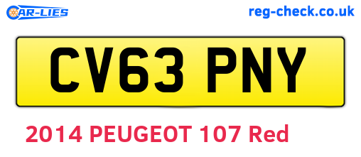 CV63PNY are the vehicle registration plates.