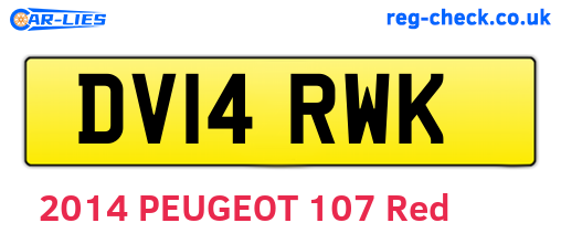 DV14RWK are the vehicle registration plates.