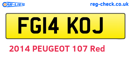 FG14KOJ are the vehicle registration plates.
