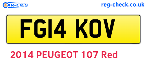 FG14KOV are the vehicle registration plates.