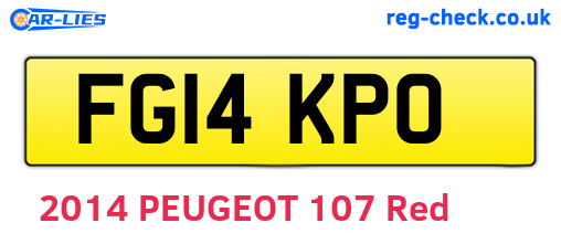 FG14KPO are the vehicle registration plates.