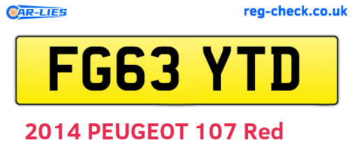 FG63YTD are the vehicle registration plates.