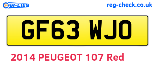 GF63WJO are the vehicle registration plates.