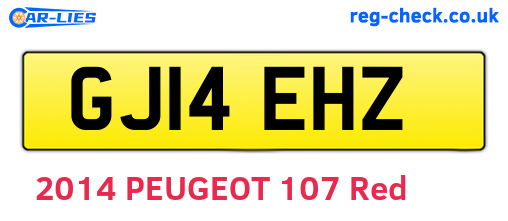 GJ14EHZ are the vehicle registration plates.