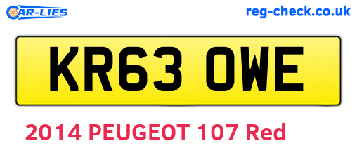 KR63OWE are the vehicle registration plates.