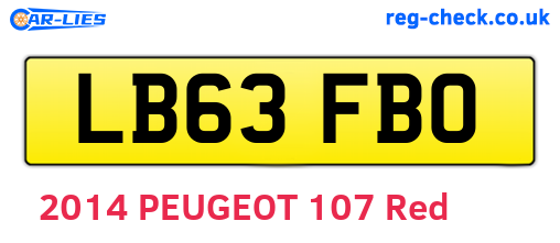 LB63FBO are the vehicle registration plates.