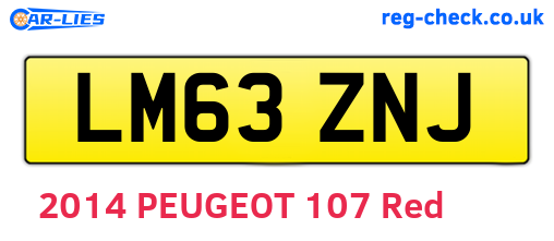 LM63ZNJ are the vehicle registration plates.