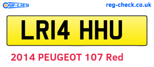 LR14HHU are the vehicle registration plates.