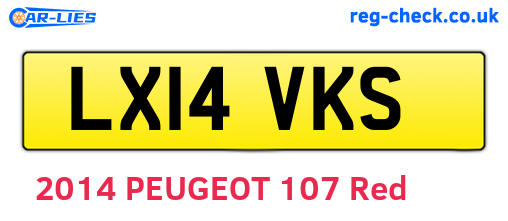 LX14VKS are the vehicle registration plates.