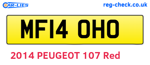 MF14OHO are the vehicle registration plates.