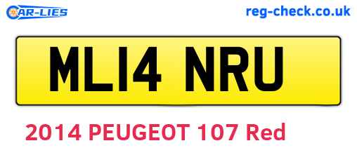 ML14NRU are the vehicle registration plates.