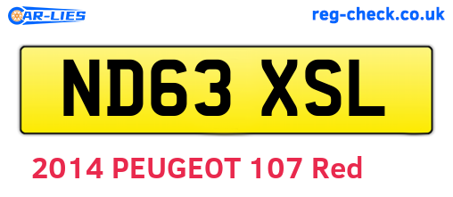 ND63XSL are the vehicle registration plates.