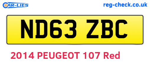 ND63ZBC are the vehicle registration plates.