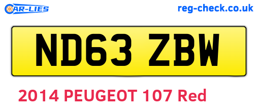ND63ZBW are the vehicle registration plates.
