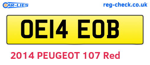 OE14EOB are the vehicle registration plates.