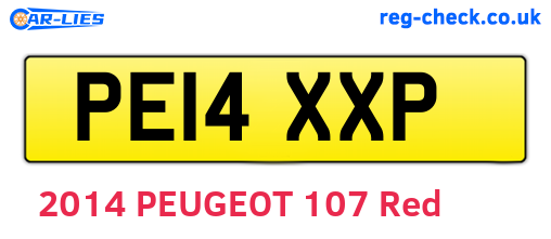 PE14XXP are the vehicle registration plates.
