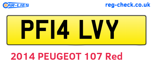 PF14LVY are the vehicle registration plates.