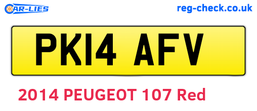 PK14AFV are the vehicle registration plates.