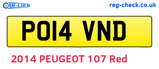 PO14VND are the vehicle registration plates.