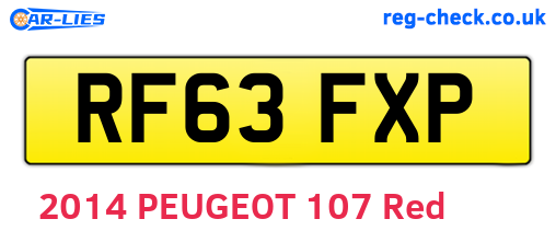 RF63FXP are the vehicle registration plates.