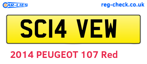 SC14VEW are the vehicle registration plates.
