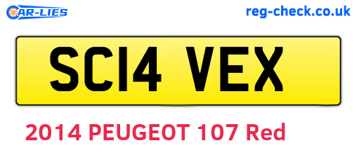 SC14VEX are the vehicle registration plates.