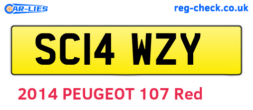 SC14WZY are the vehicle registration plates.