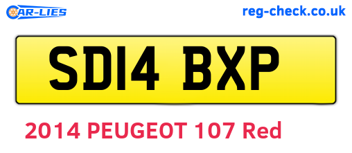 SD14BXP are the vehicle registration plates.