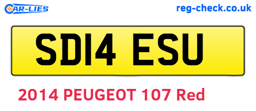 SD14ESU are the vehicle registration plates.