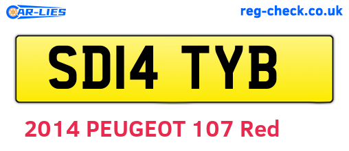 SD14TYB are the vehicle registration plates.